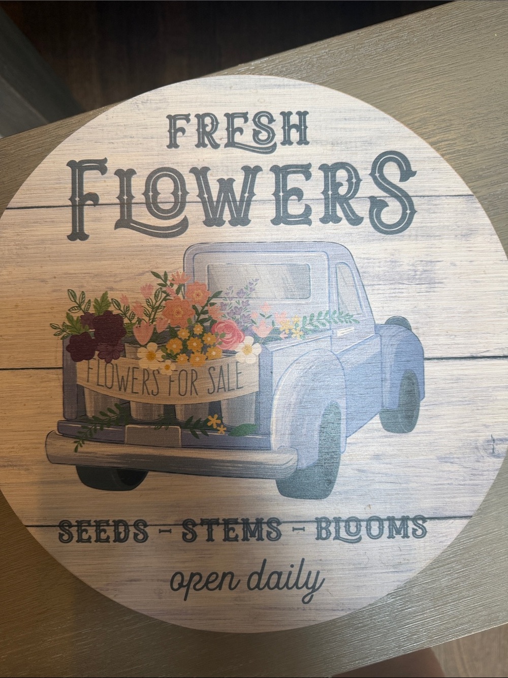 Fresh Flowers Decorative Round Lazy Susan